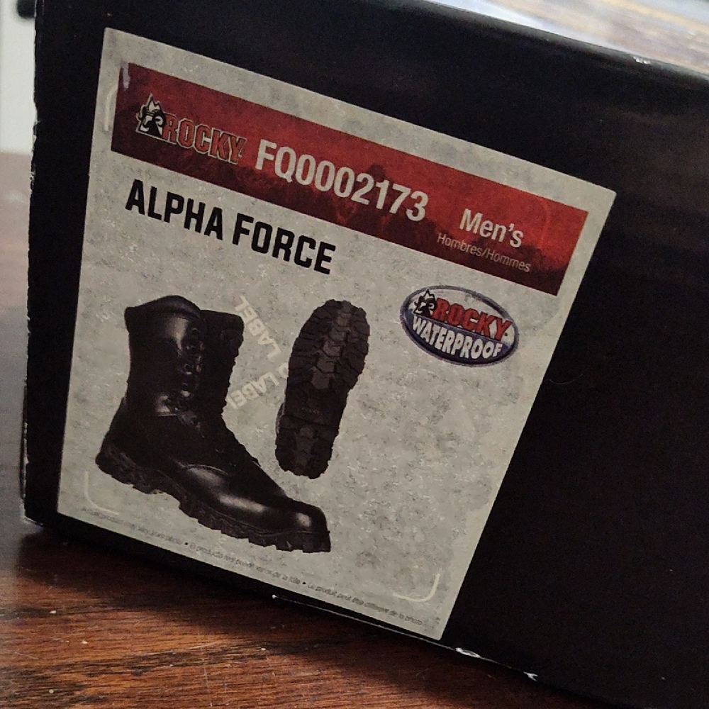 Rocky Black Combat Boots with Rugged Construction and High-Top Design